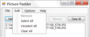 Picture Padder Edit Menu Item